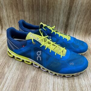 On Cloud Cloudflow Men's Size 14 Blue Yellow Running Shoes Sneakers Athletic